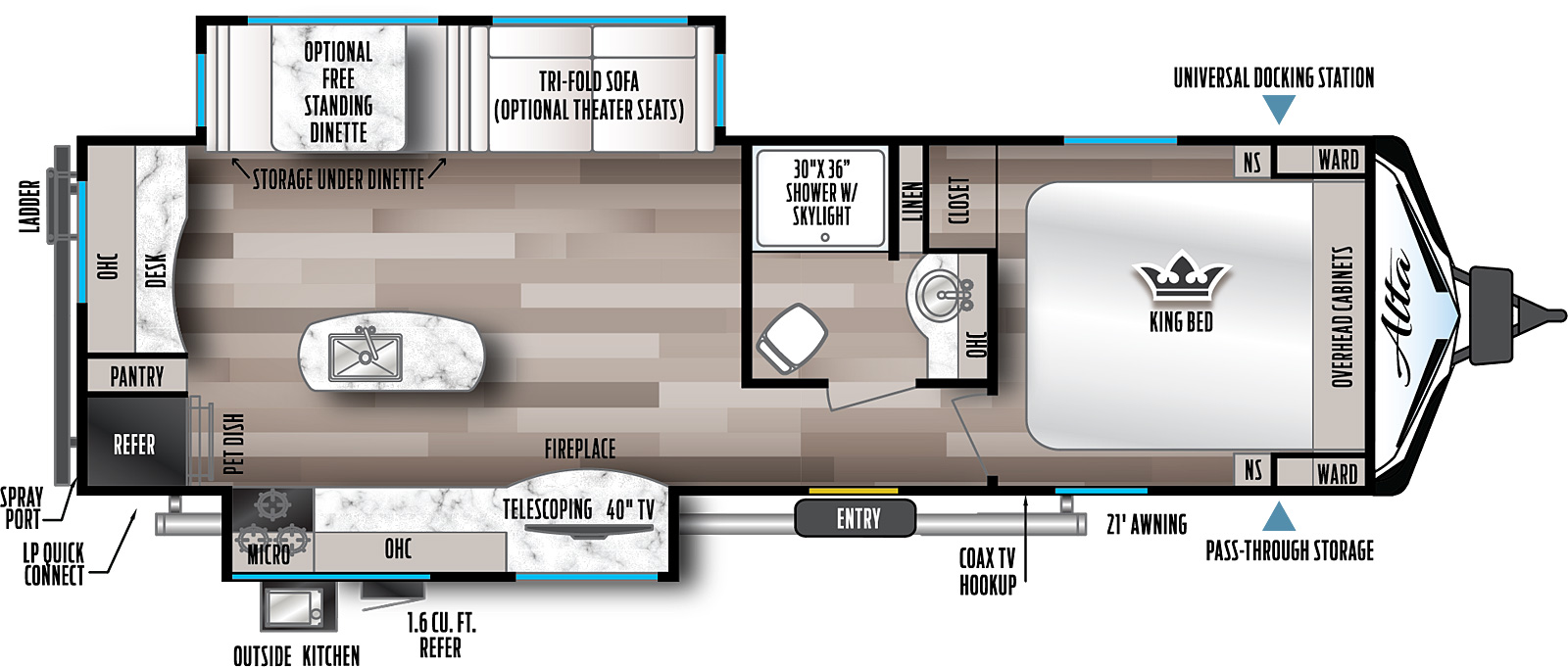 2023 EAST TO WEST RV ALTA 2810KIK, , floor-plans-day image number 0